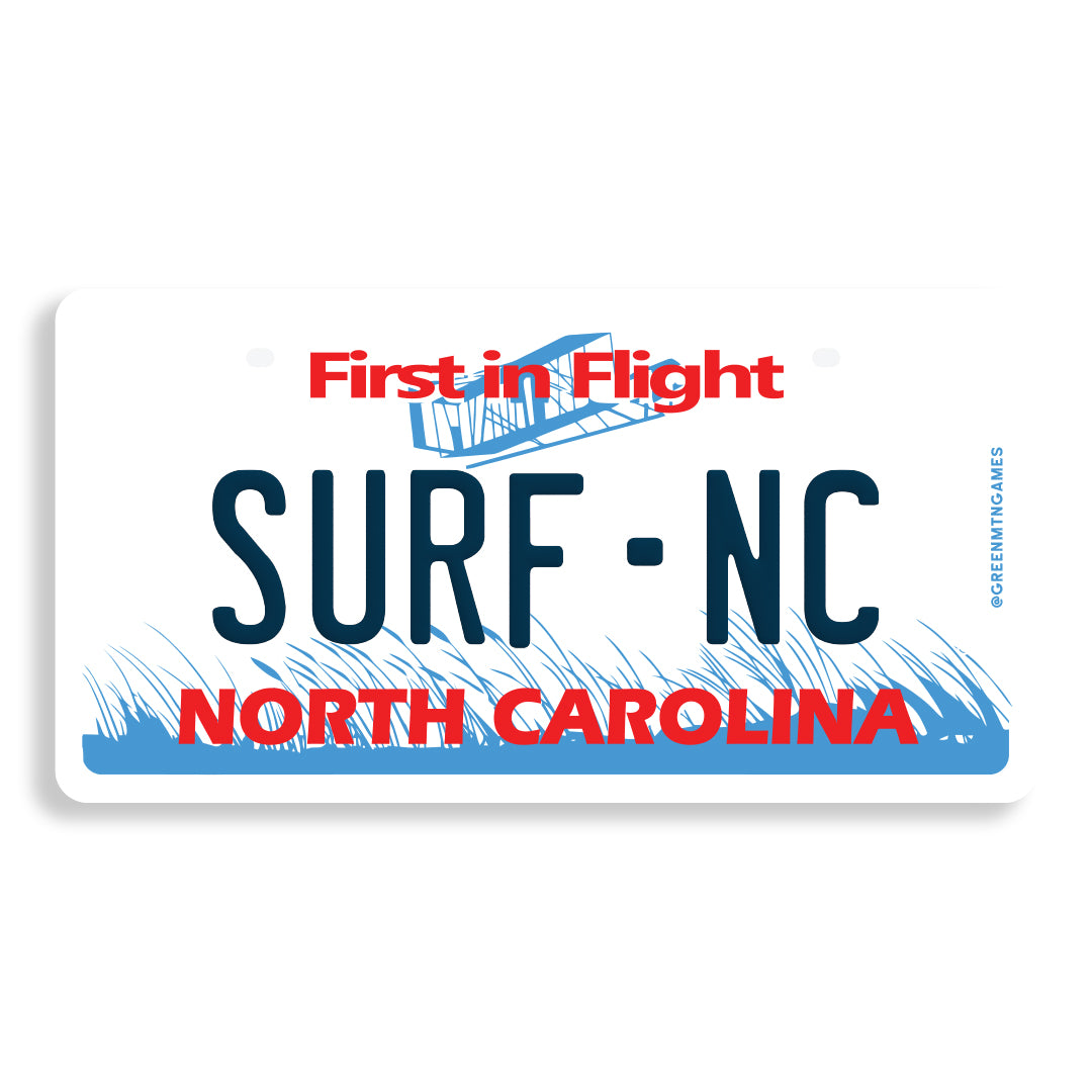 Surf NC - North Carolina License Plate Sticker