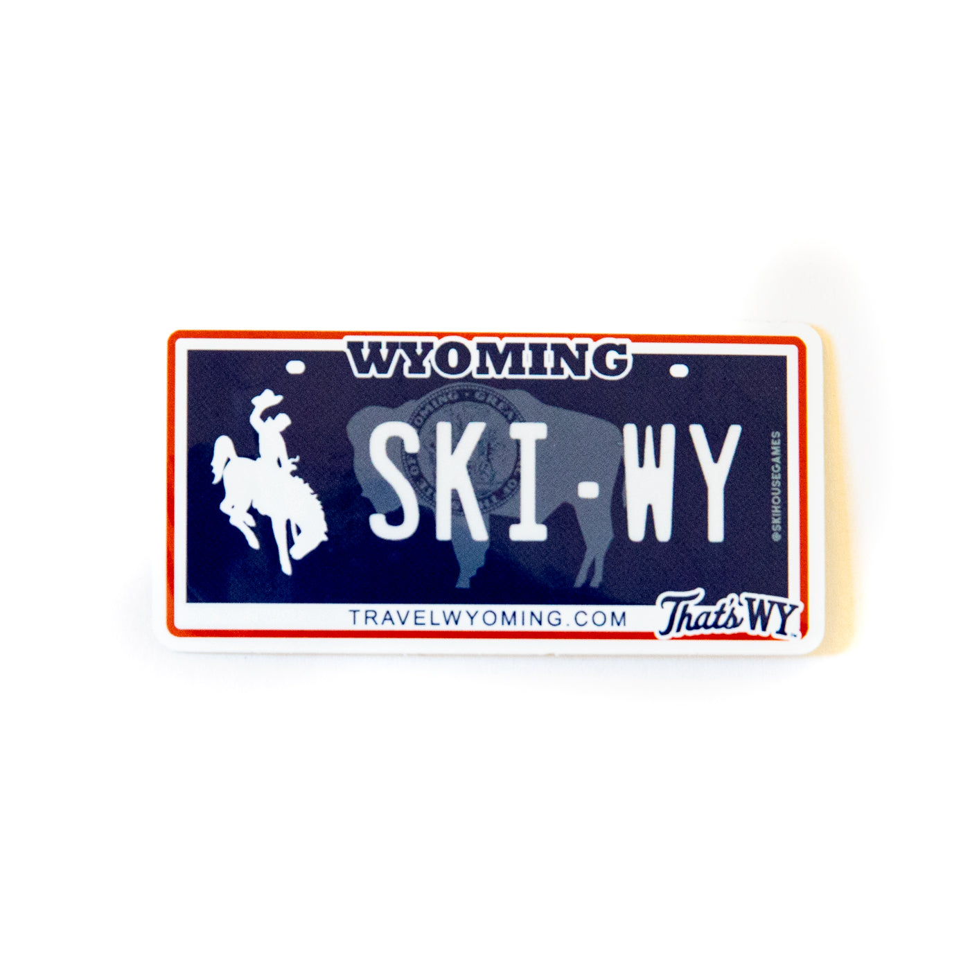 Ski WY - Wyoming License Plate Sticker