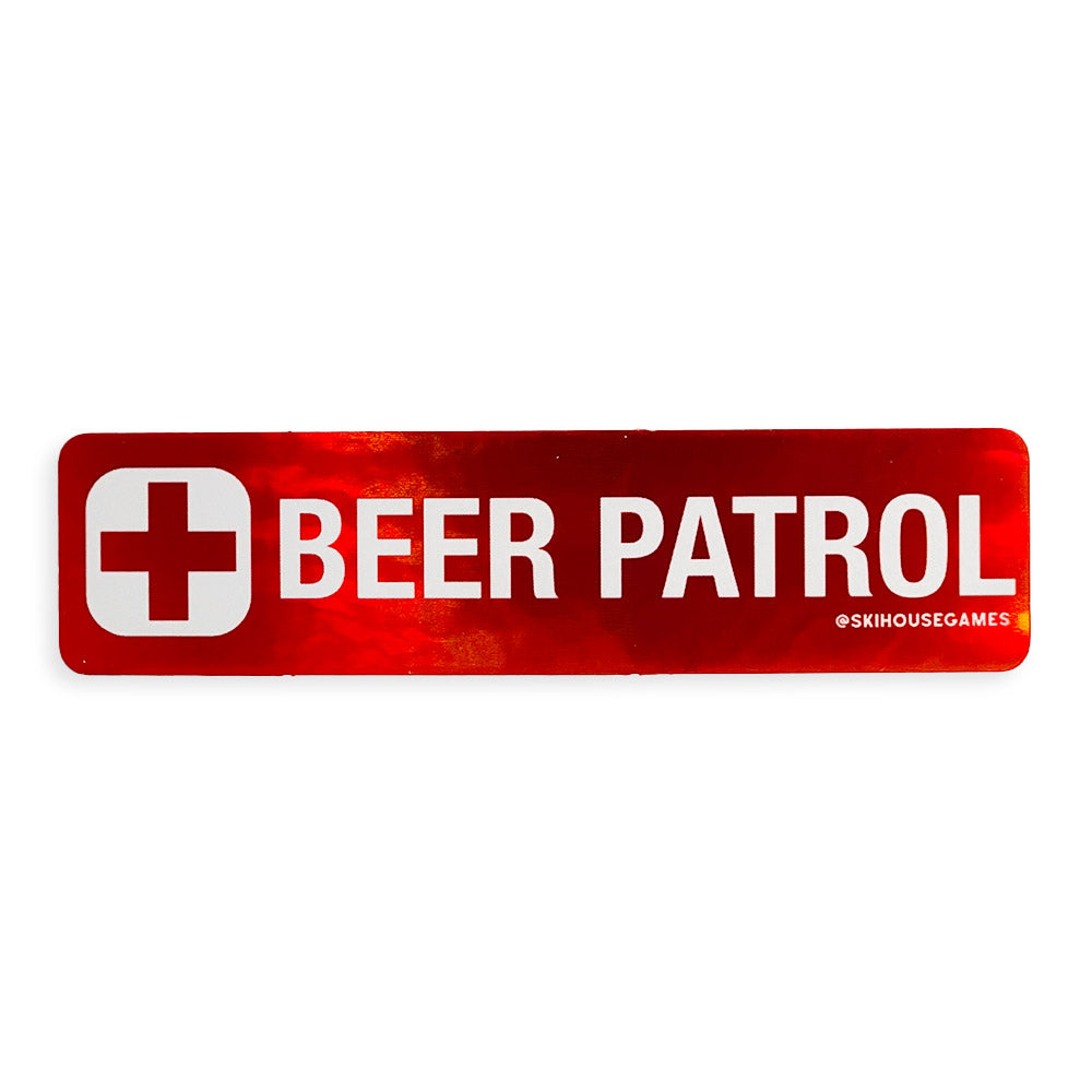 Beer Patrol Horizontal Holographic Sticker