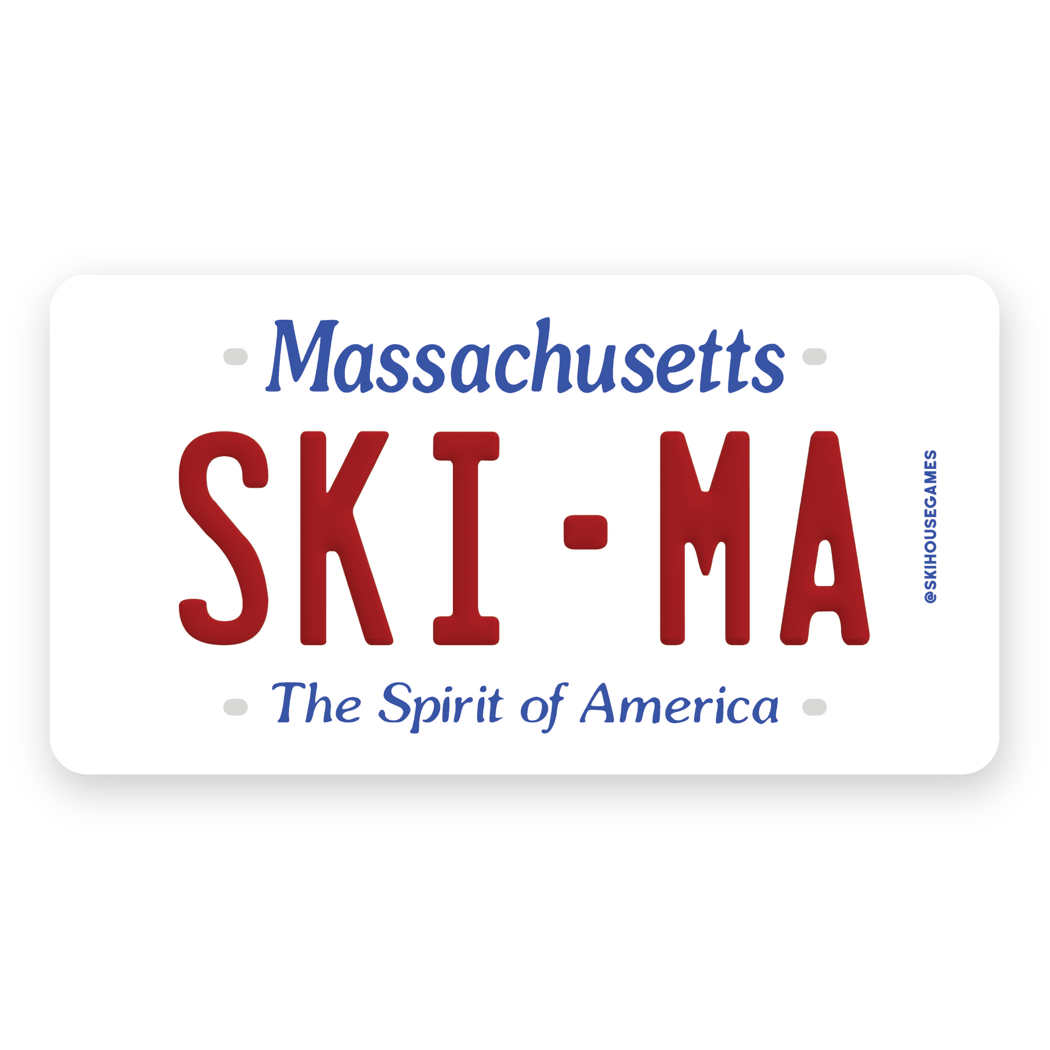 Ski MA - Massachusetts License Plate Sticker