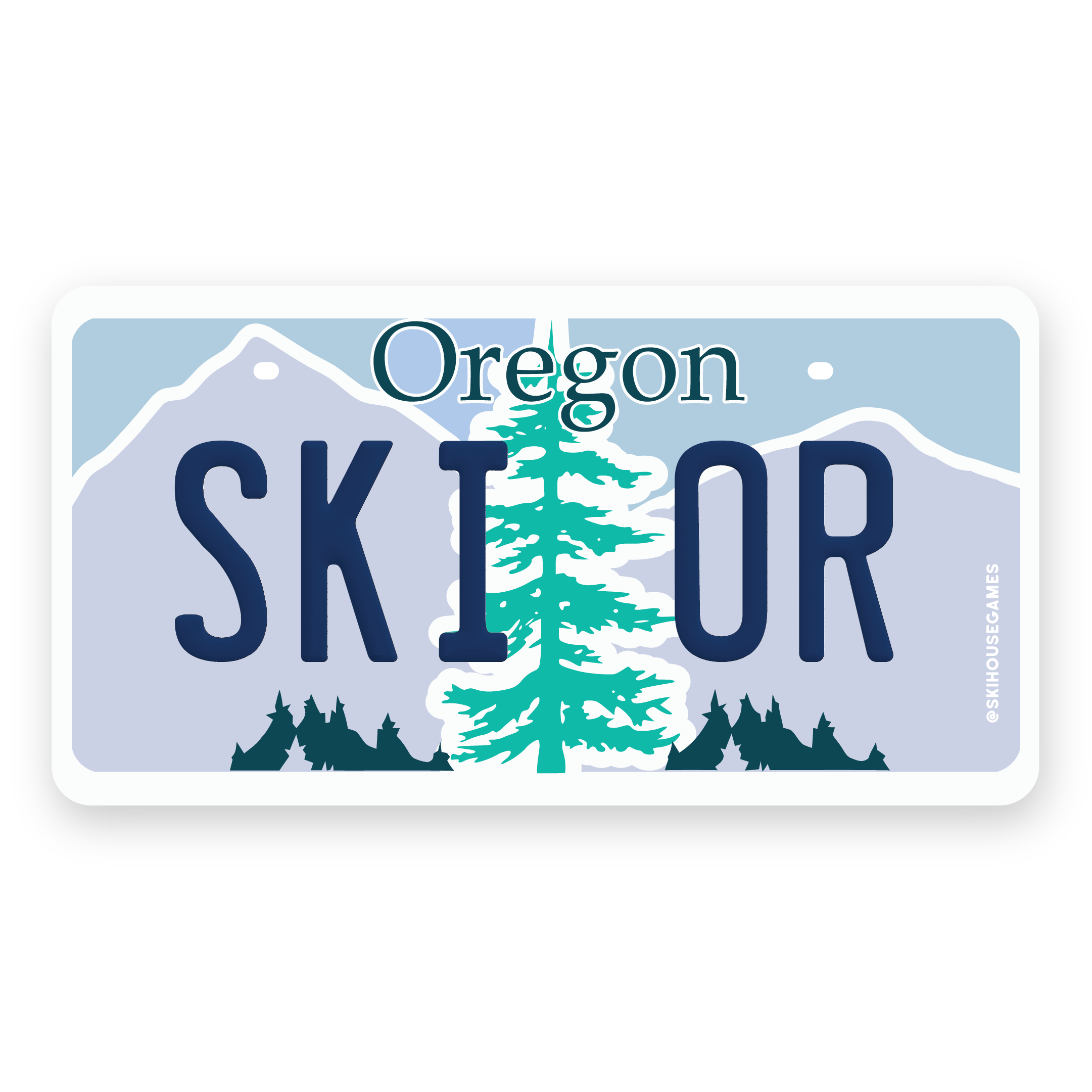 Ski OR - Oregon License Plate Sticker