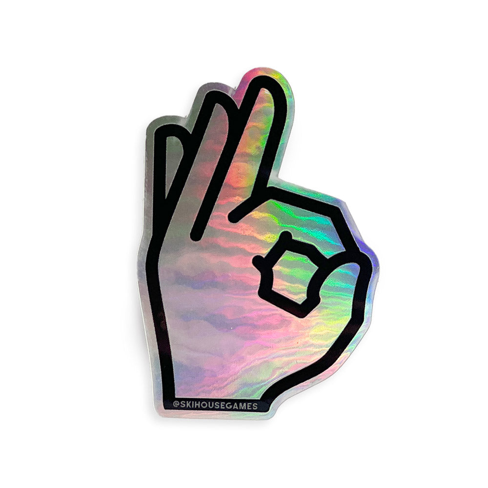 OK Sign Holographic Sticker