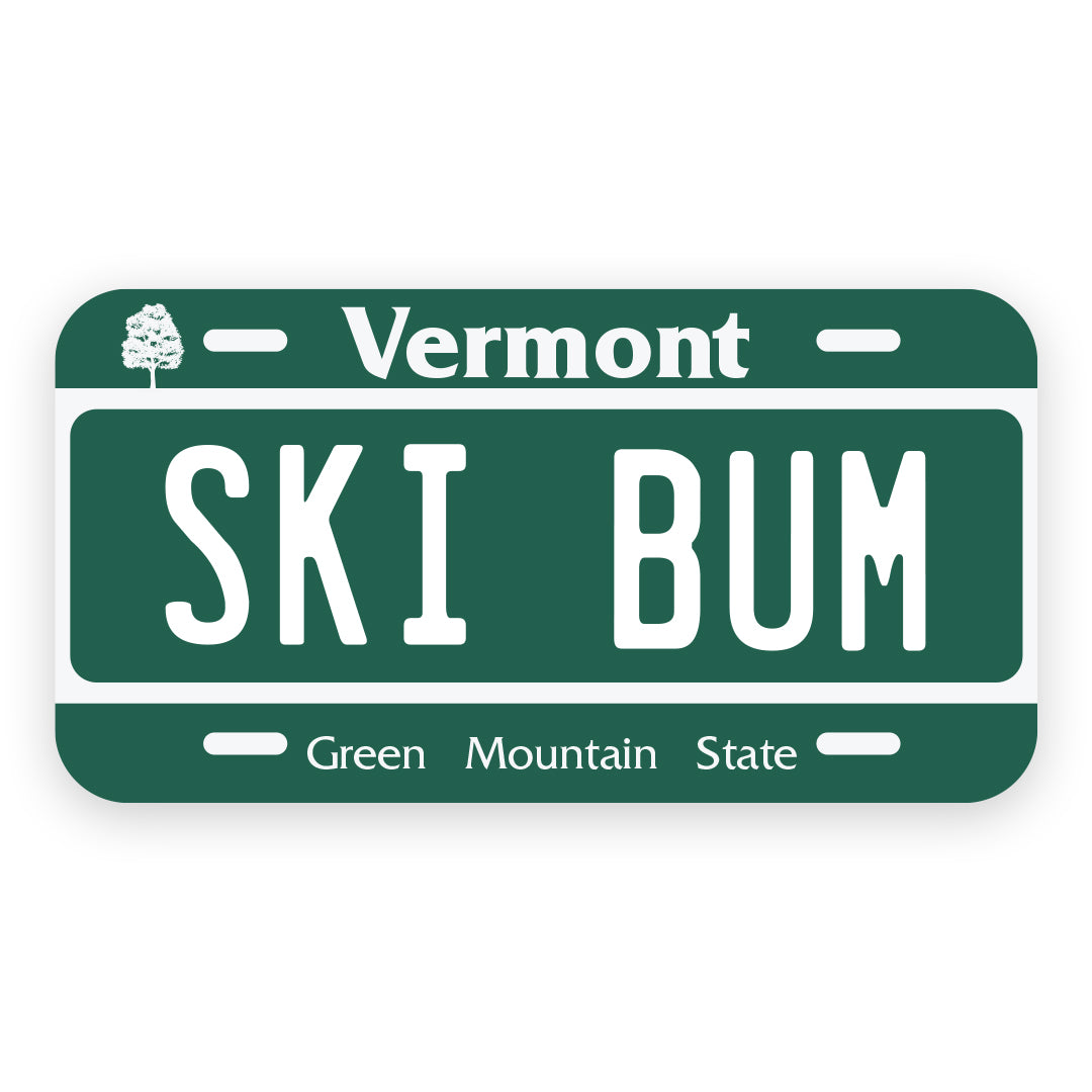 Ski Bum VT - Vermont License Plate Sticker