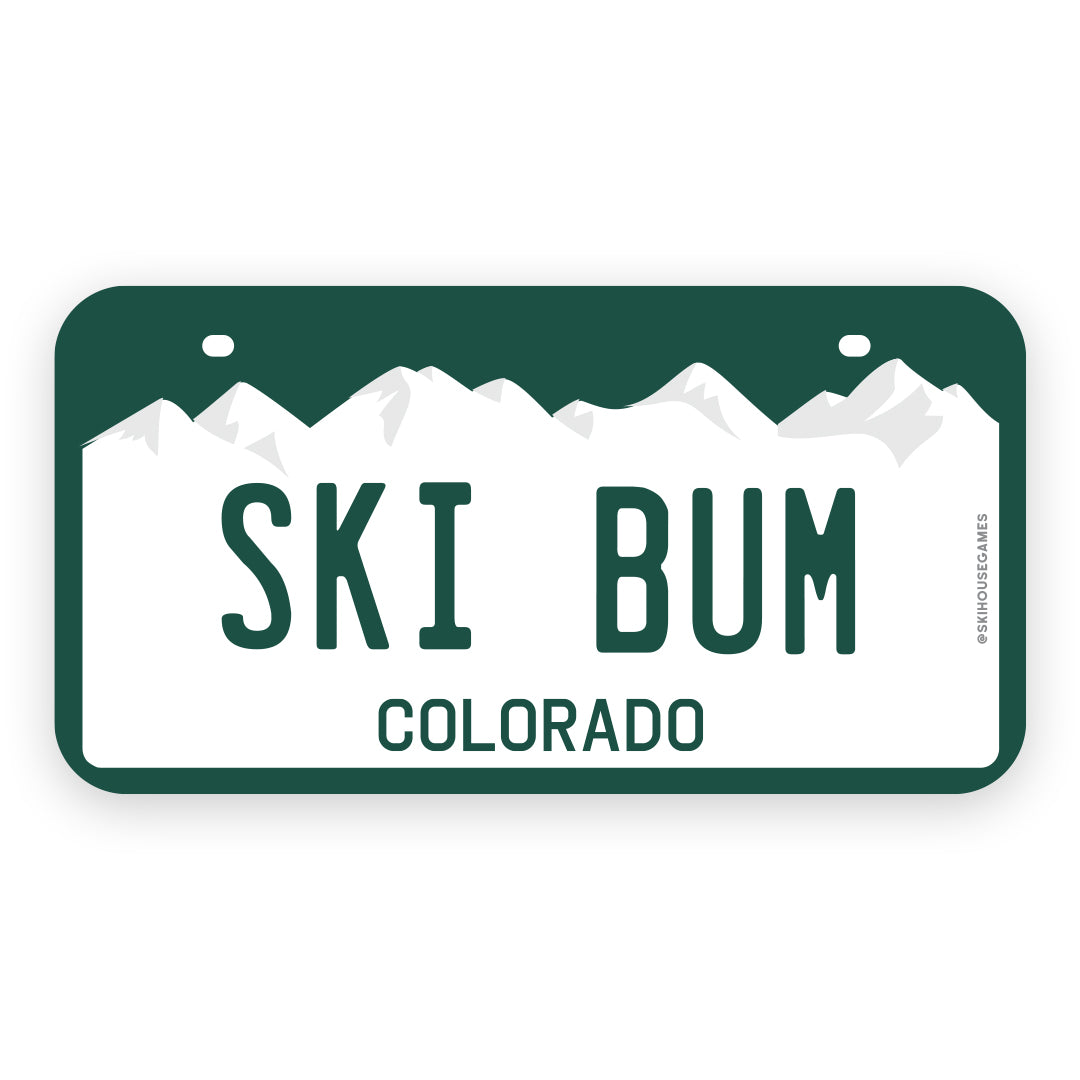 Ski Bum CO - Colorado License Plate Sticker