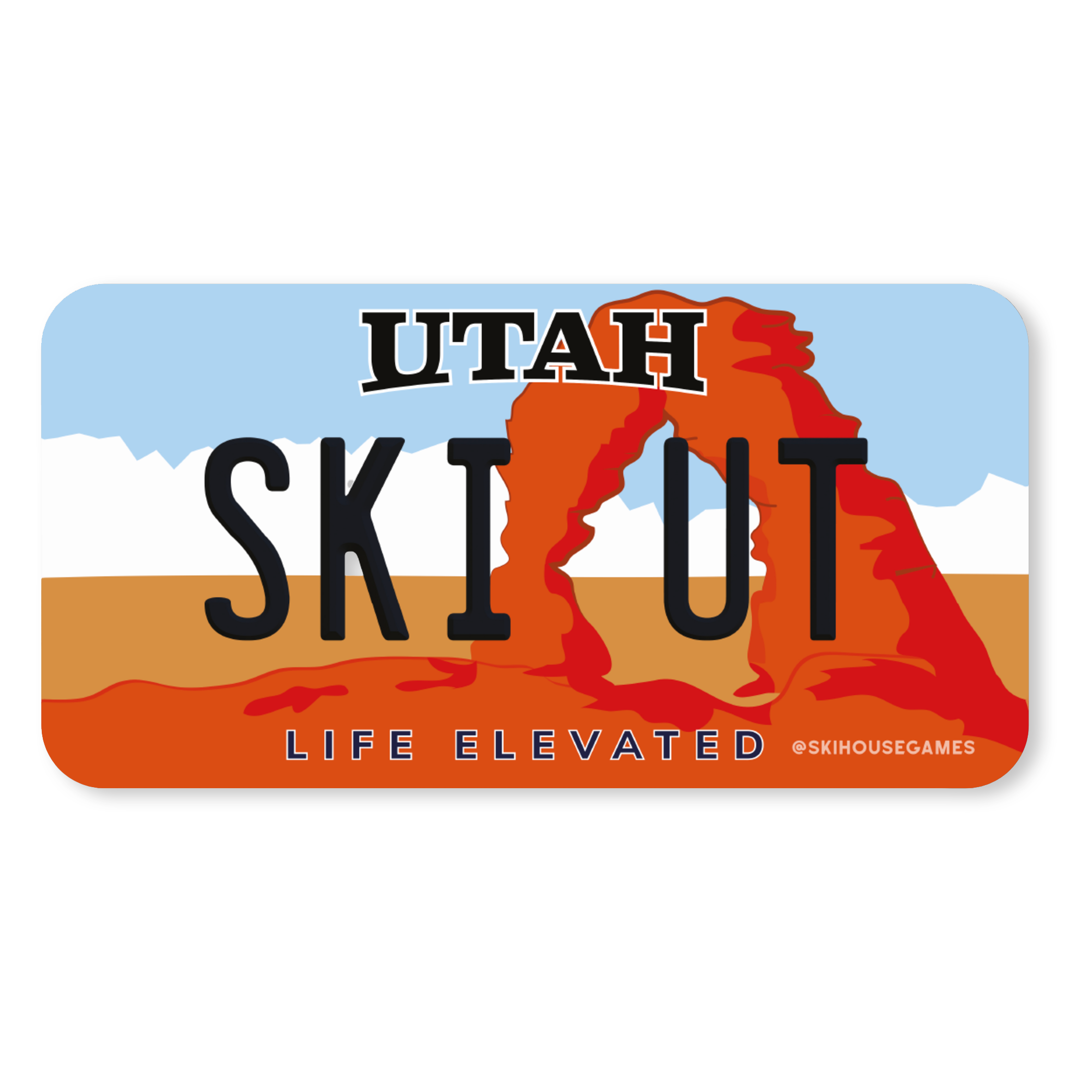 Ski UT - Utah License Plate Sticker