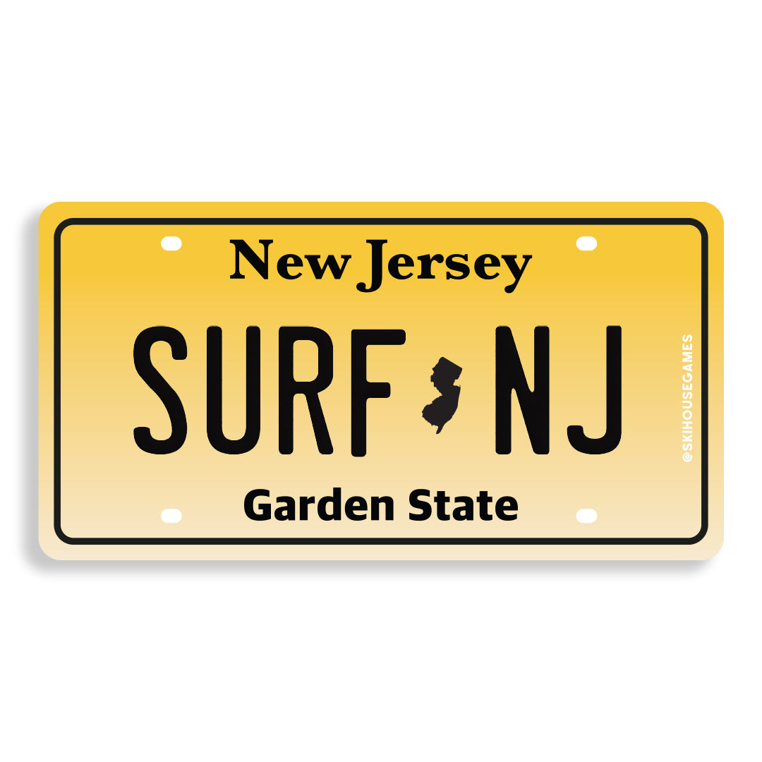 Surf NJ - New Jersey Surf License Plate Sticker